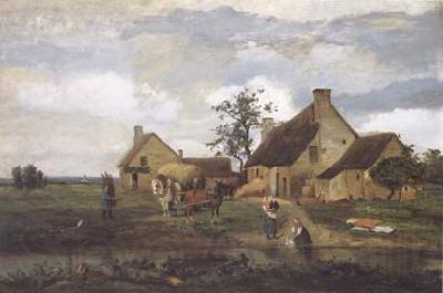 Jean Baptiste Camille  Corot Ferme a Recouvriere (mk11) Norge oil painting art